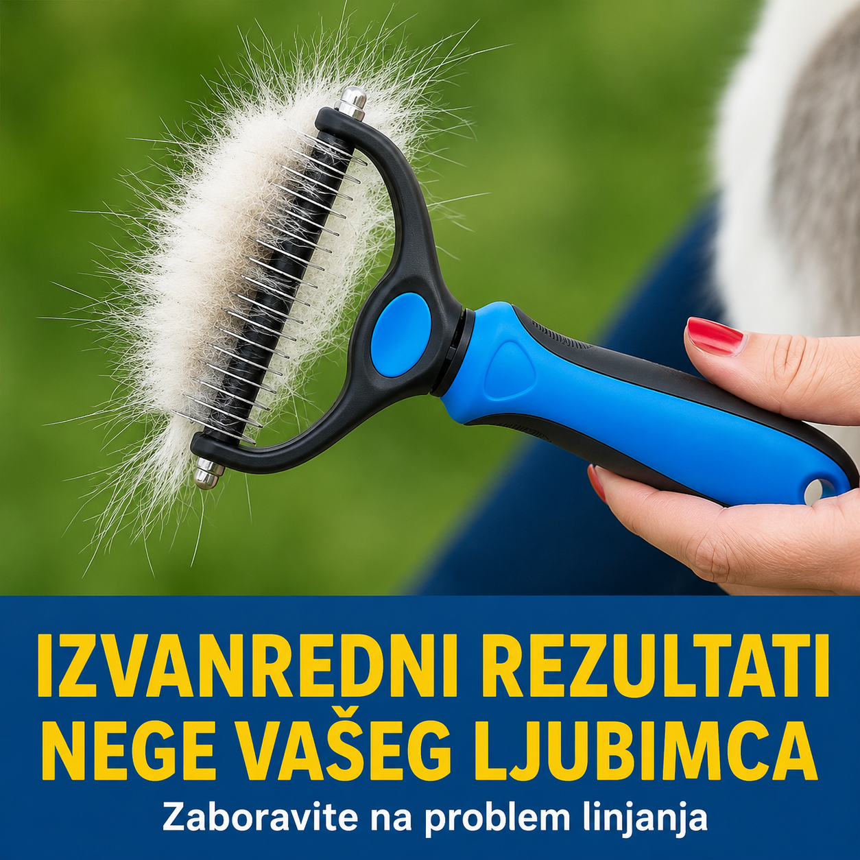 Dvostrana četka za uklanjanje dlaka i poddlake | DETANGLE