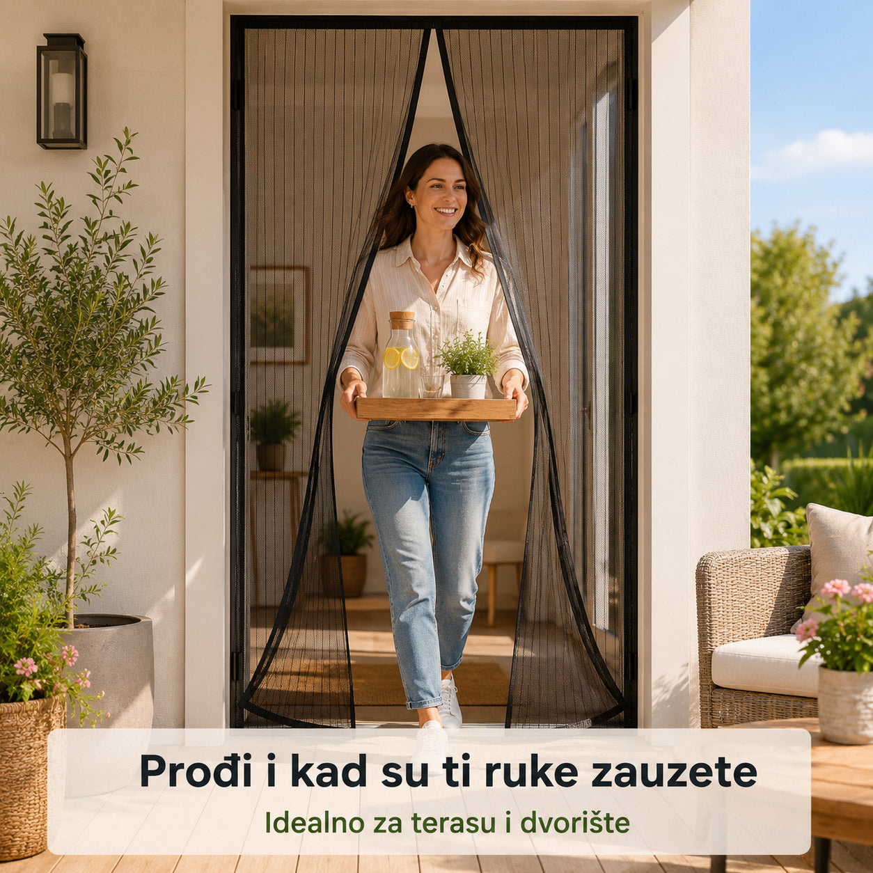 Magic Mesh magnetna mreža za vrata – protiv komaraca i insekata - CRNA